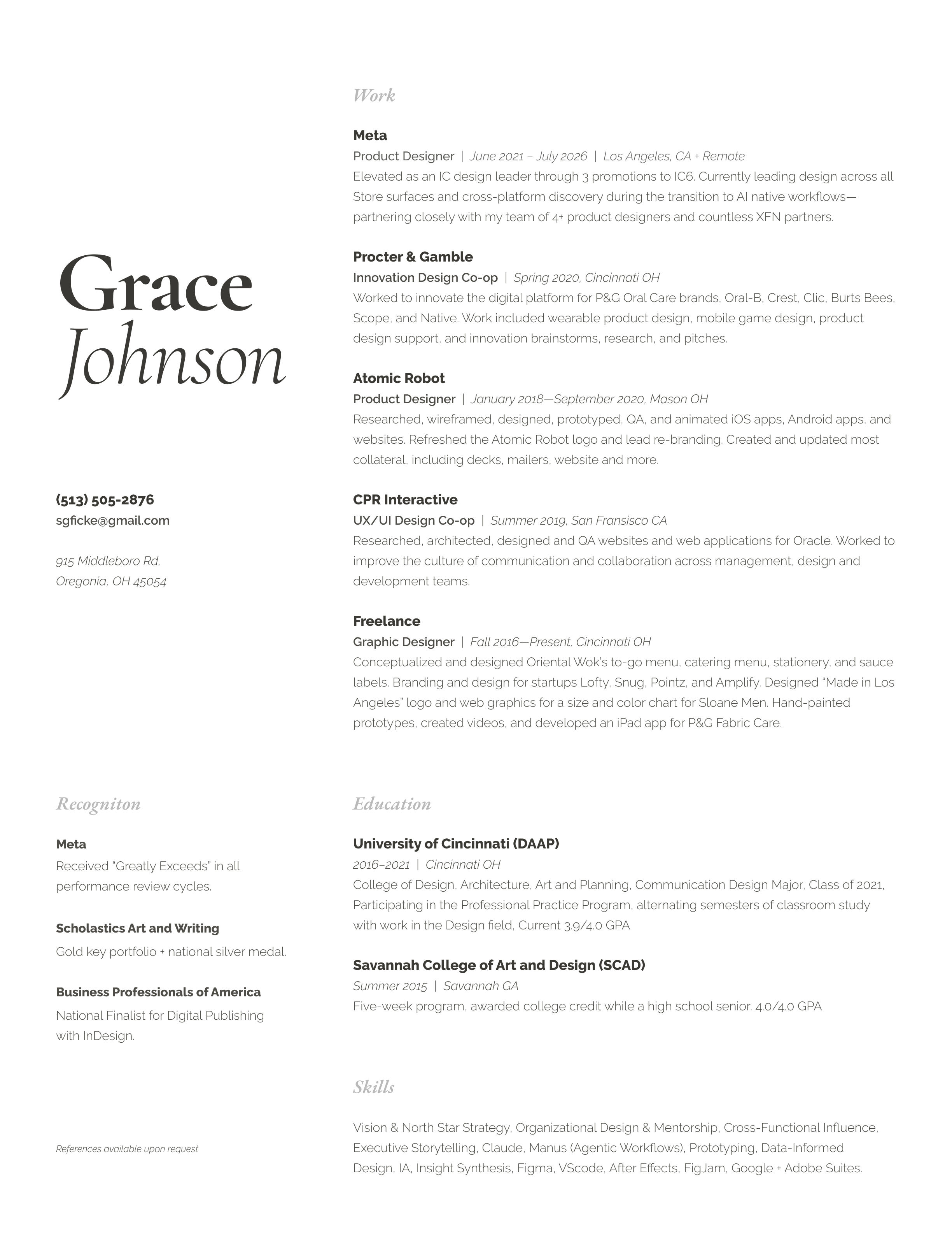 Grace Johnson Resume